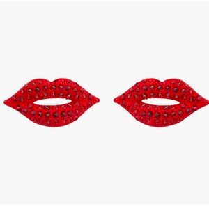 Betsey Johnson Red Lip-Shaped Earrings